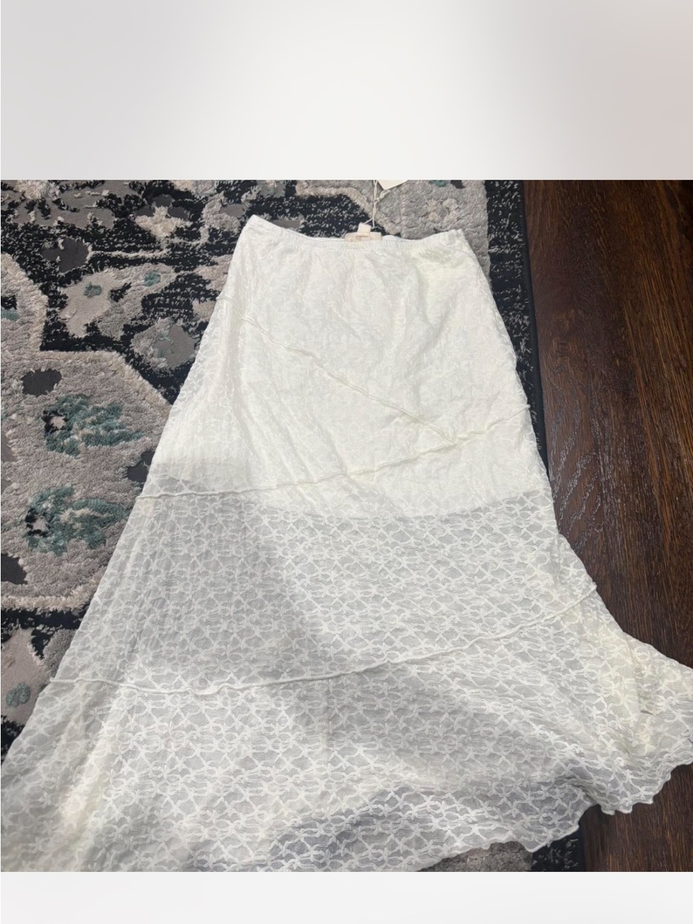 White Lace Tiered Maxi Skirt